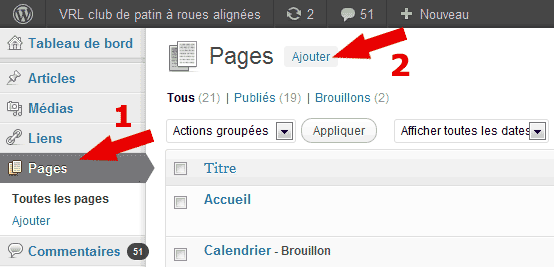 Ajouter une page wordPress